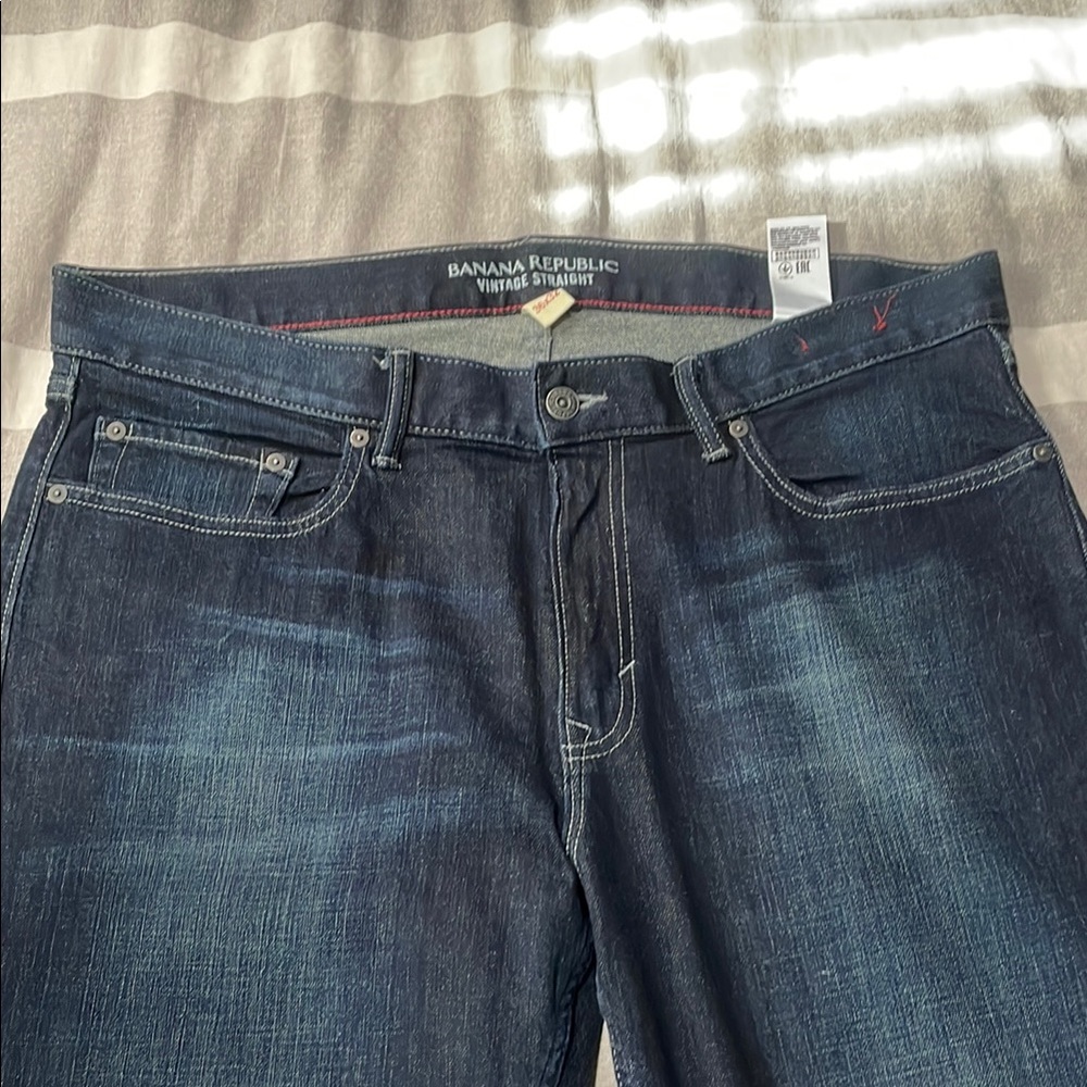 Banana Republic Factory Men's Straight Dark Blue Jeans